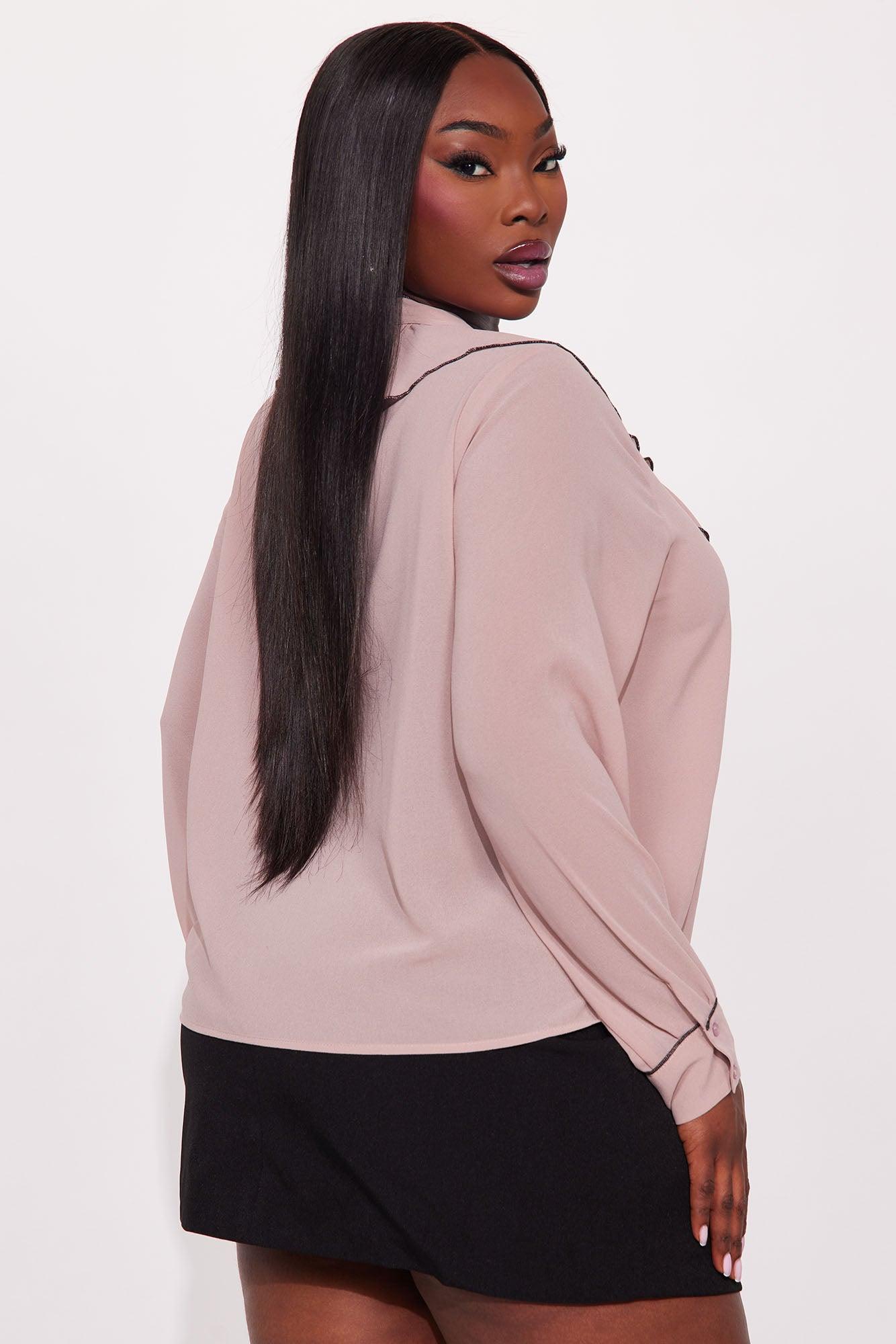 No Judgement Ruffle Chiffon Blouse - Mauve Female Product Image