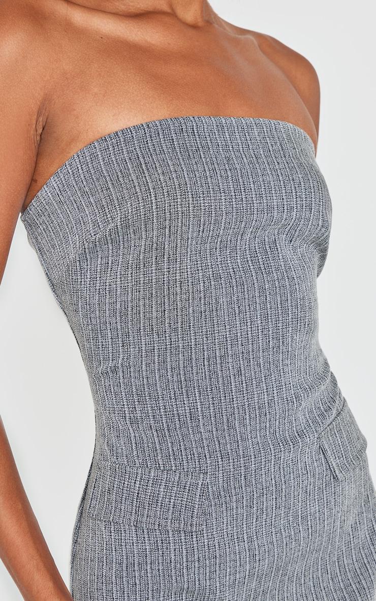 Grey Twill Bandeau Shift Dress Product Image