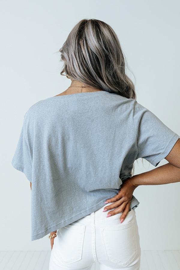 Sweet On Me Front Tie Top In Airy Blue Product Image