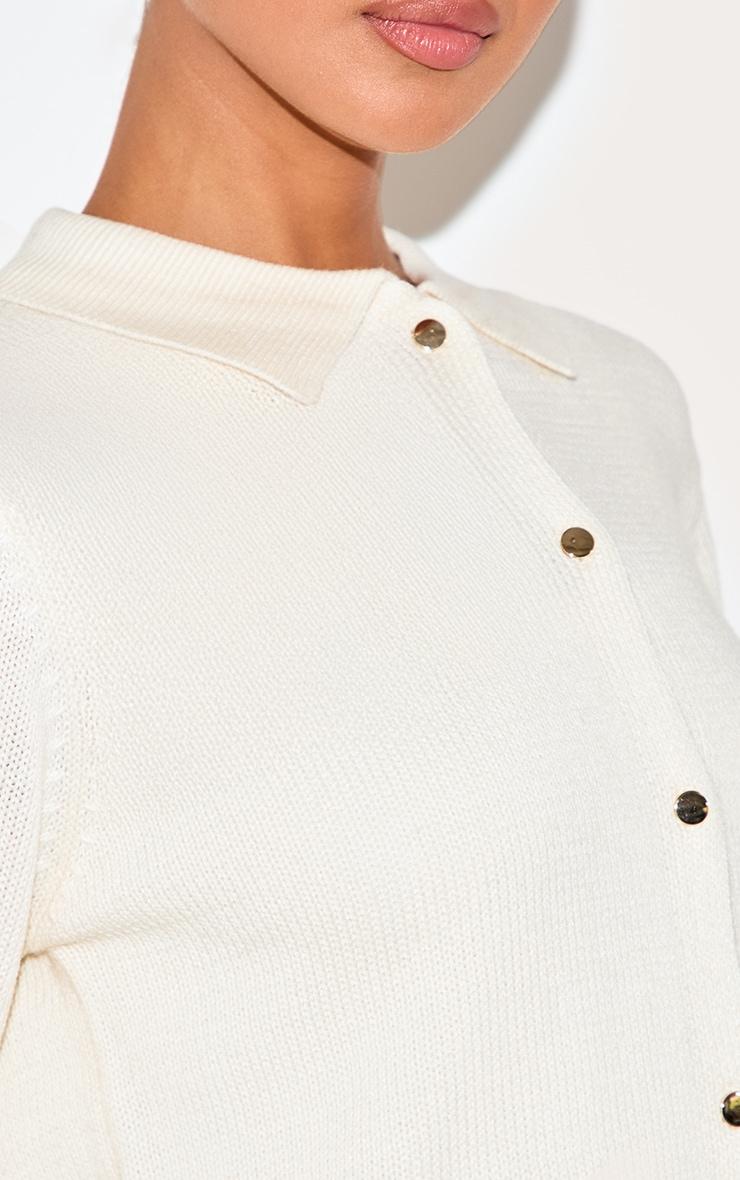 Cream Deep Cuff Button Cardigan Product Image