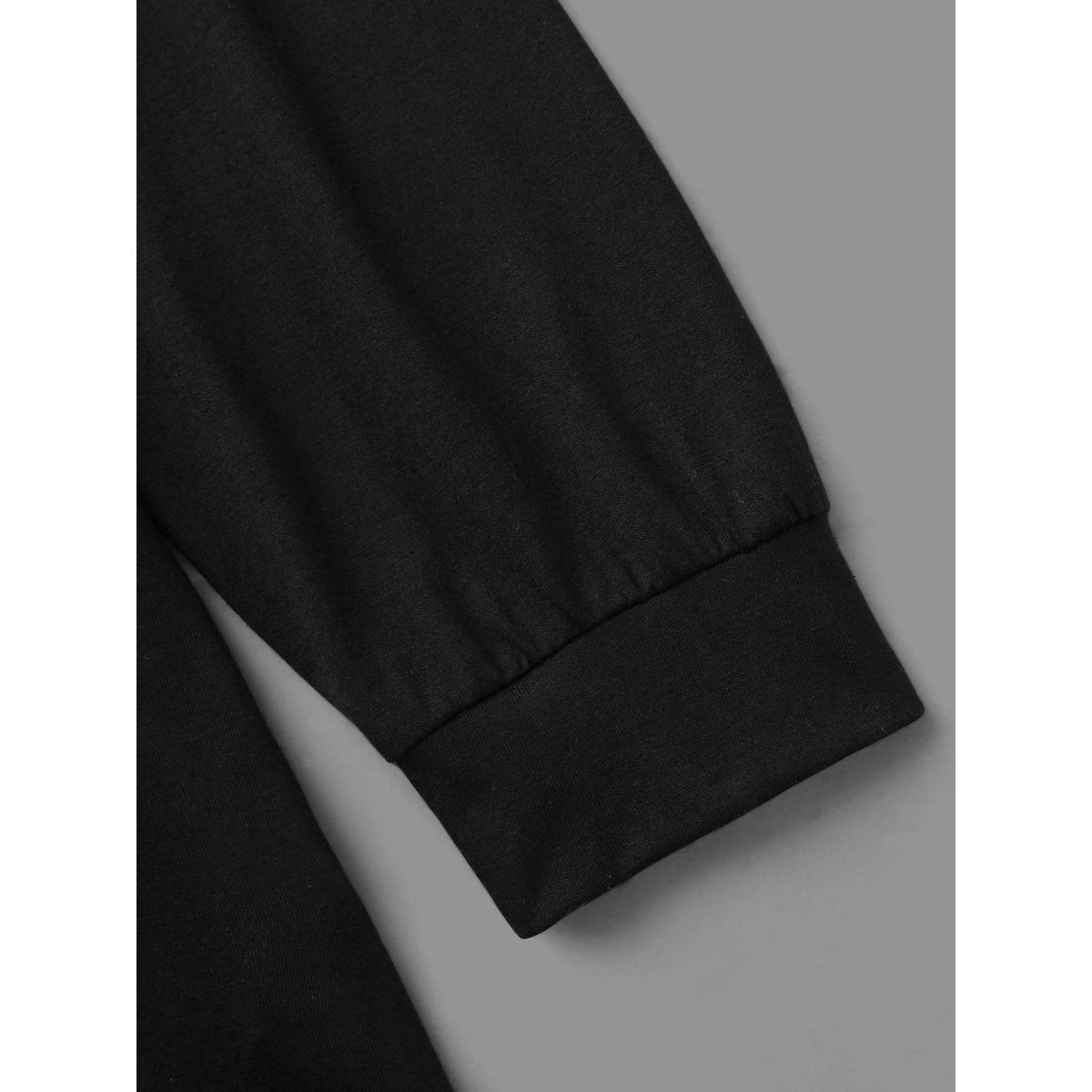 Plus Size Rhinestone Embellished Shoulder Round Neck Tee Black Women Casual Rhinestone detailing Round Neck Everyday T-shirts BloomChic 14-16/1X Product Image