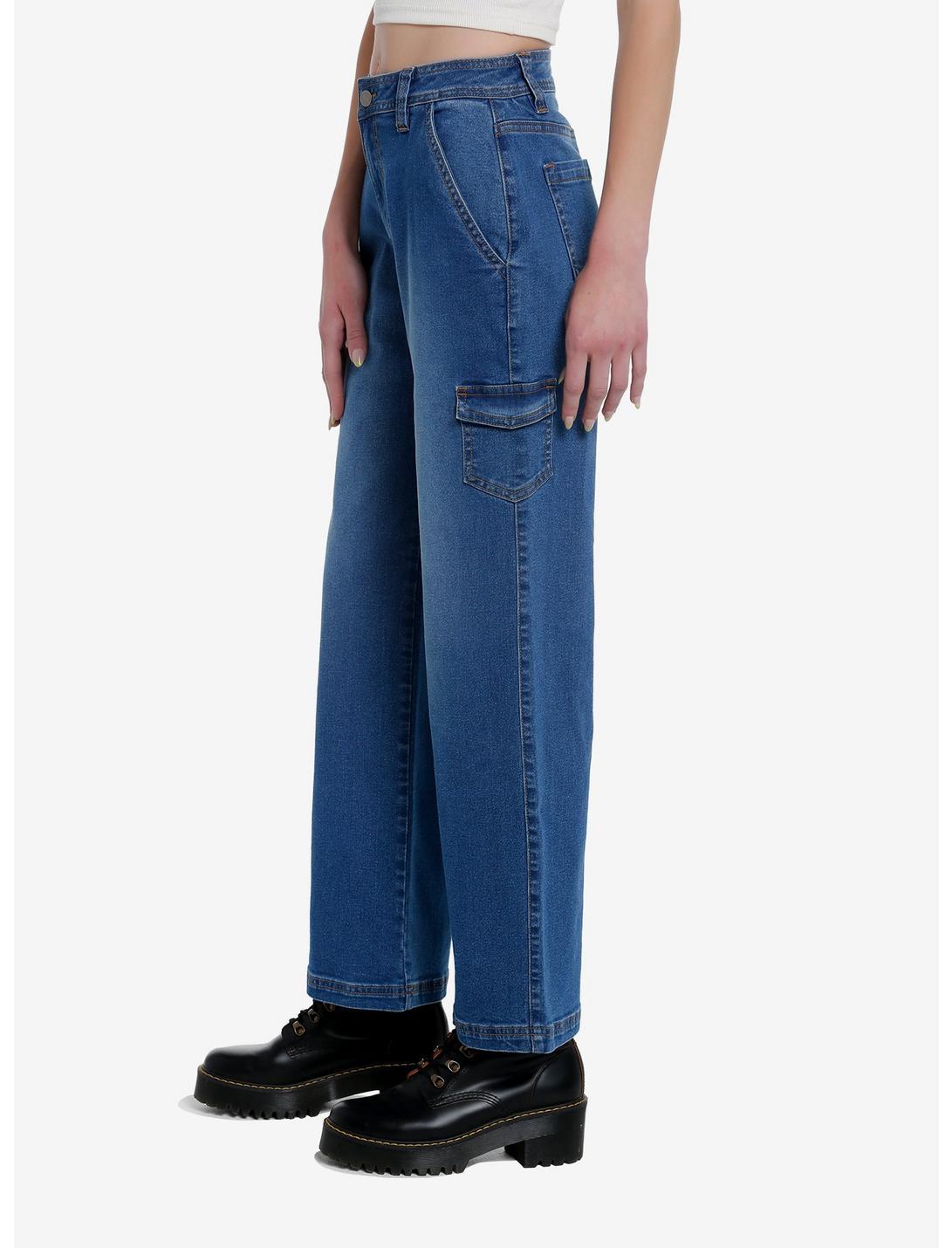 Blue Denim Cargo Pants Product Image