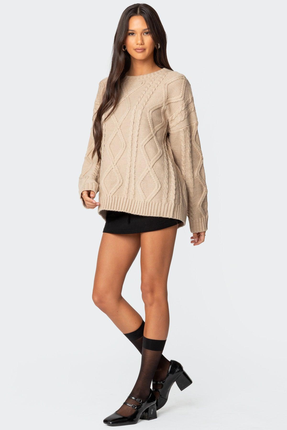 Kennedy Oversized Cable Knit Sweater Product Image
