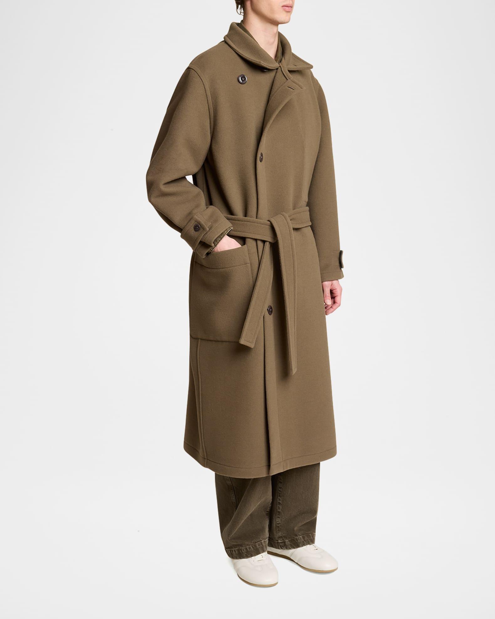 Men's Double Wool Wrap Coat Product Image