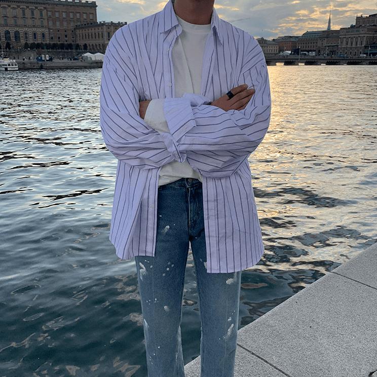 RT No. 2742 LOOSE STRIPE SHIRT Product Image