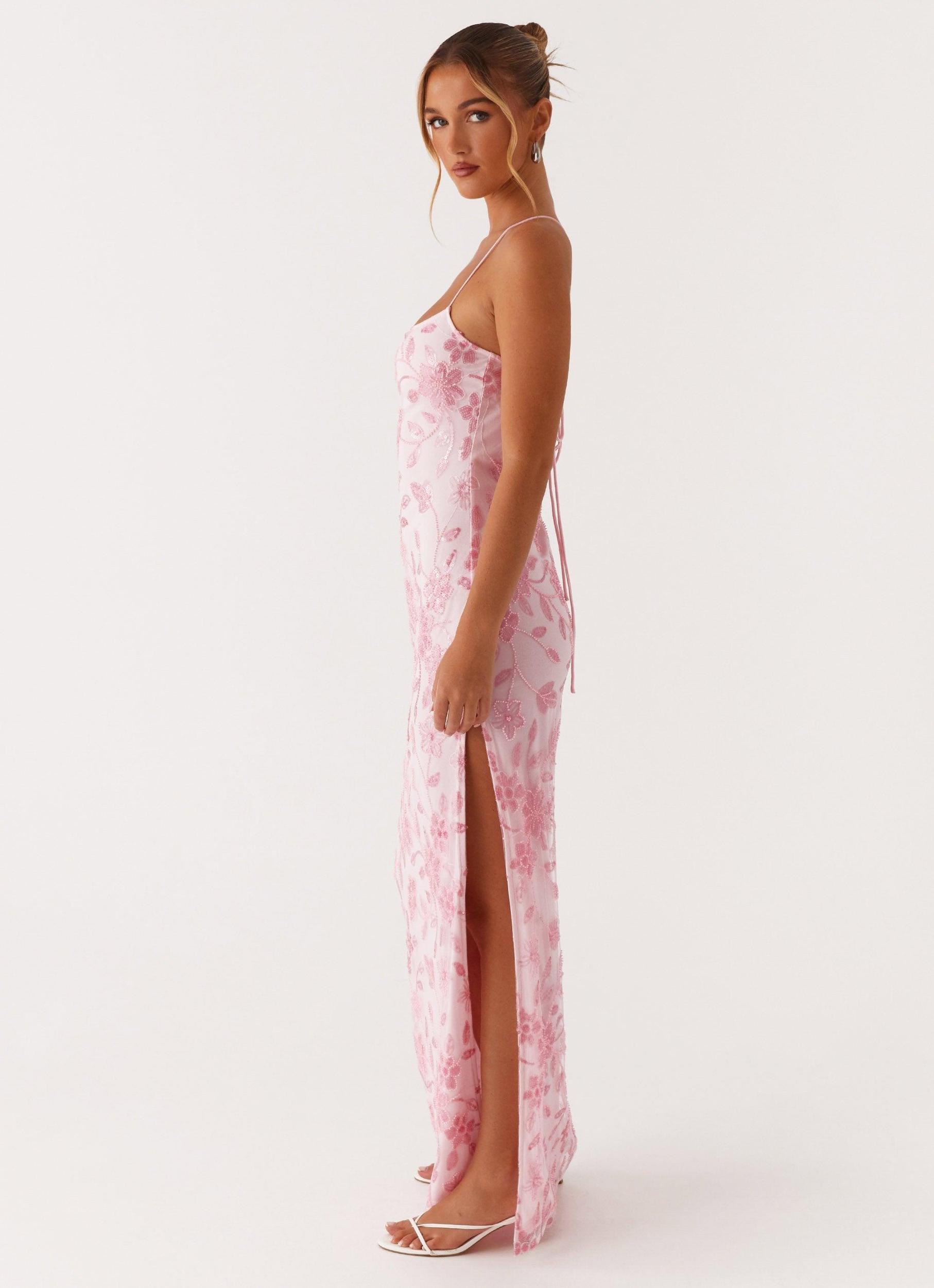 Bright Lights Beaded Maxi Dress - Pink Product Image