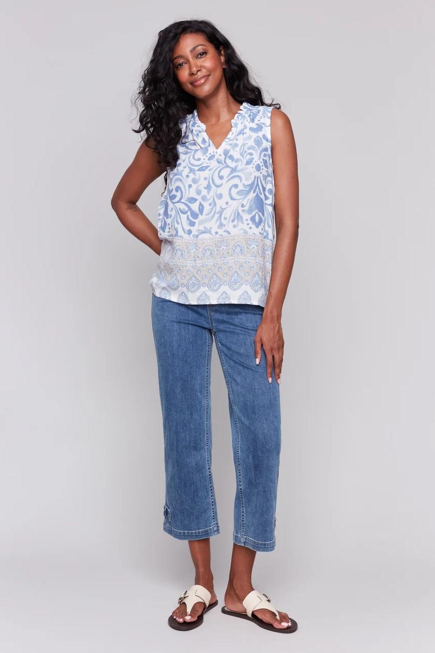 Ruffle Neck Top Product Image