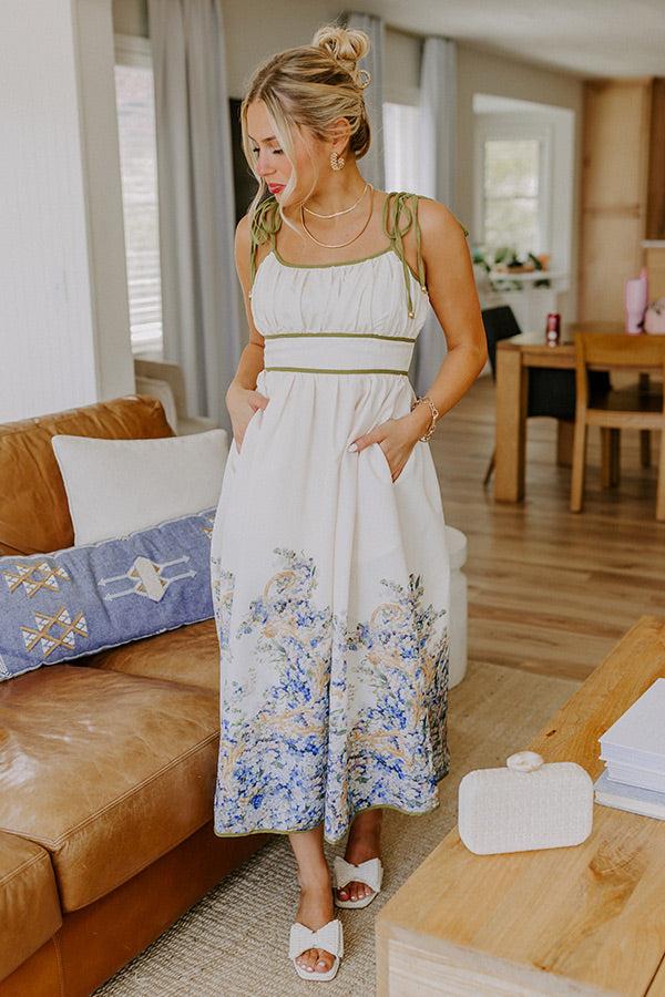 Breezy Elegance Linen-Blend Midi Dress Product Image