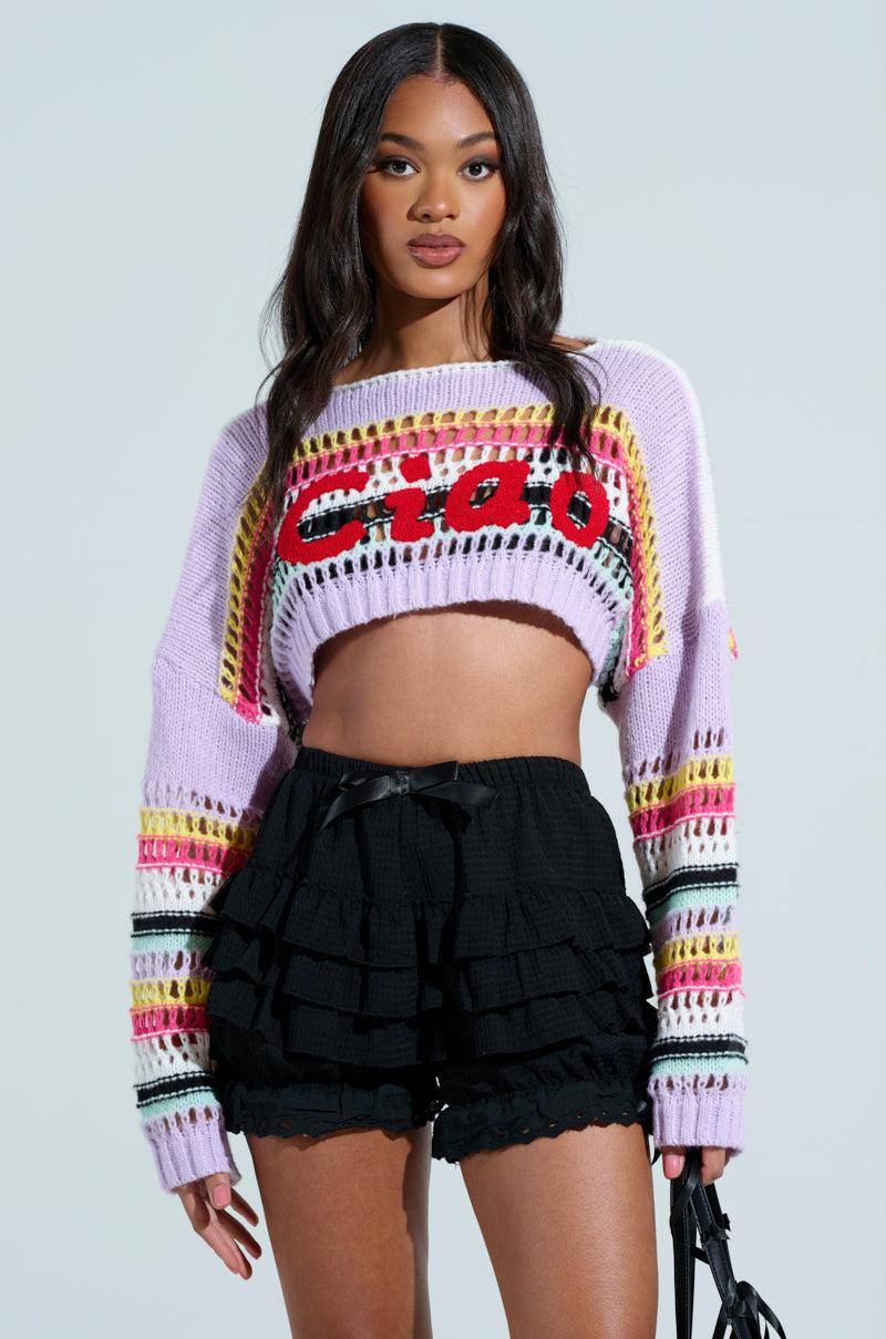 CIAO KNITTED CROPPED SWEATER Product Image