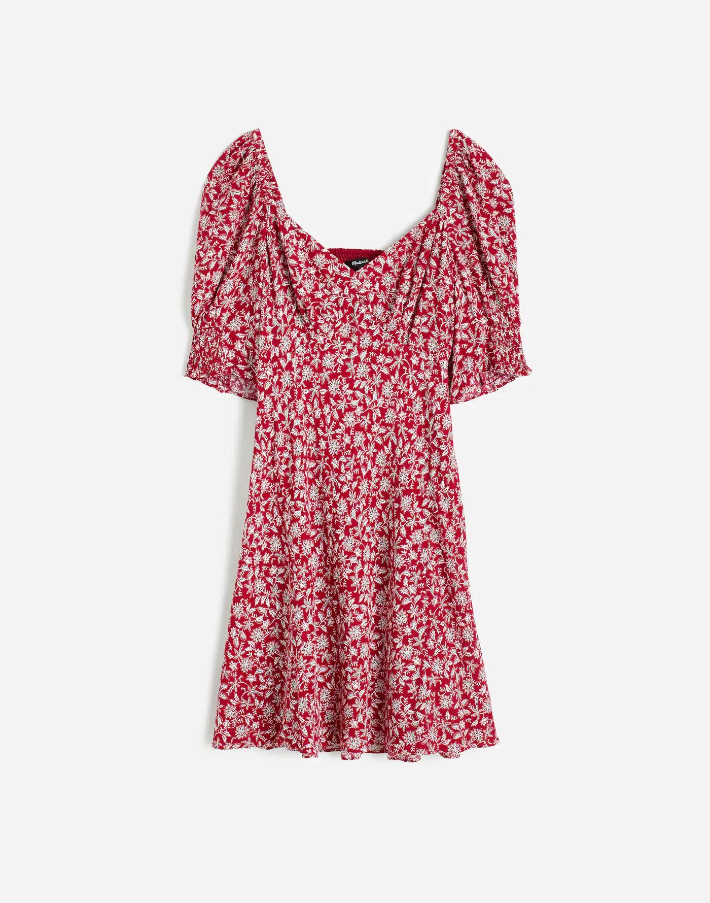 Puff-Sleeve Mini Dress in Floral Product Image