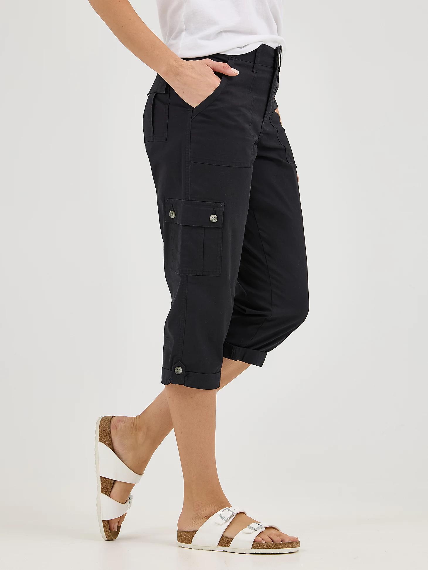 Women's Ultra Lux Comfort with Flex-to-Go Relaxed Fit Cargo Capri | Women's Capris & Crops | Lee® Product Image