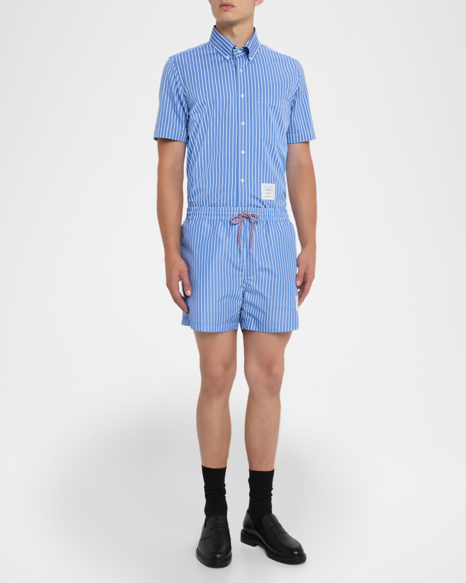 Men's Poplin Pinstripe Pocket Short-Sleeve Shirt Product Image