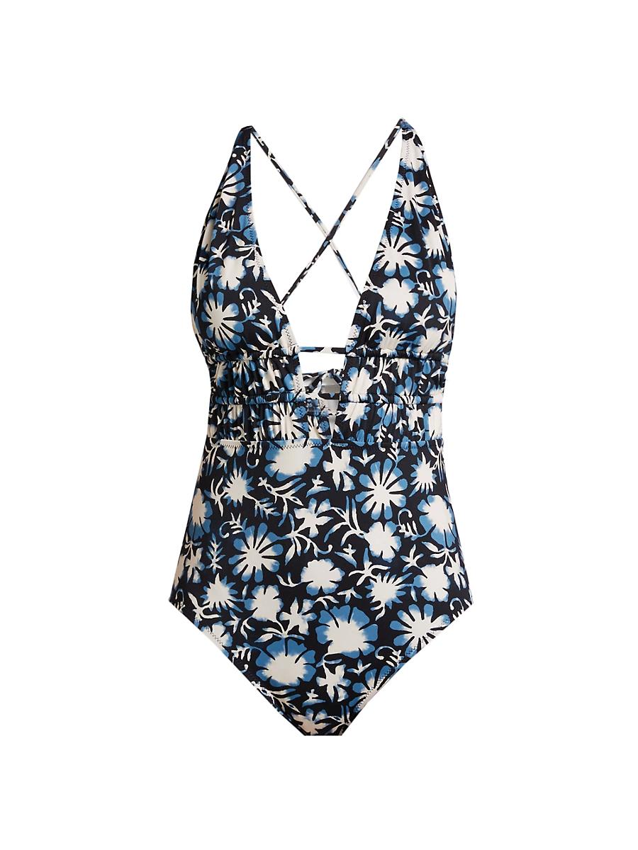 Womens Dioni Floral Plunge One-Piece Swimsuit Product Image