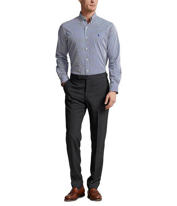 Polo Ralph Lauren Slim Fit Striped Stretch Poplin Long Sleeve Woven Shirt Product Image