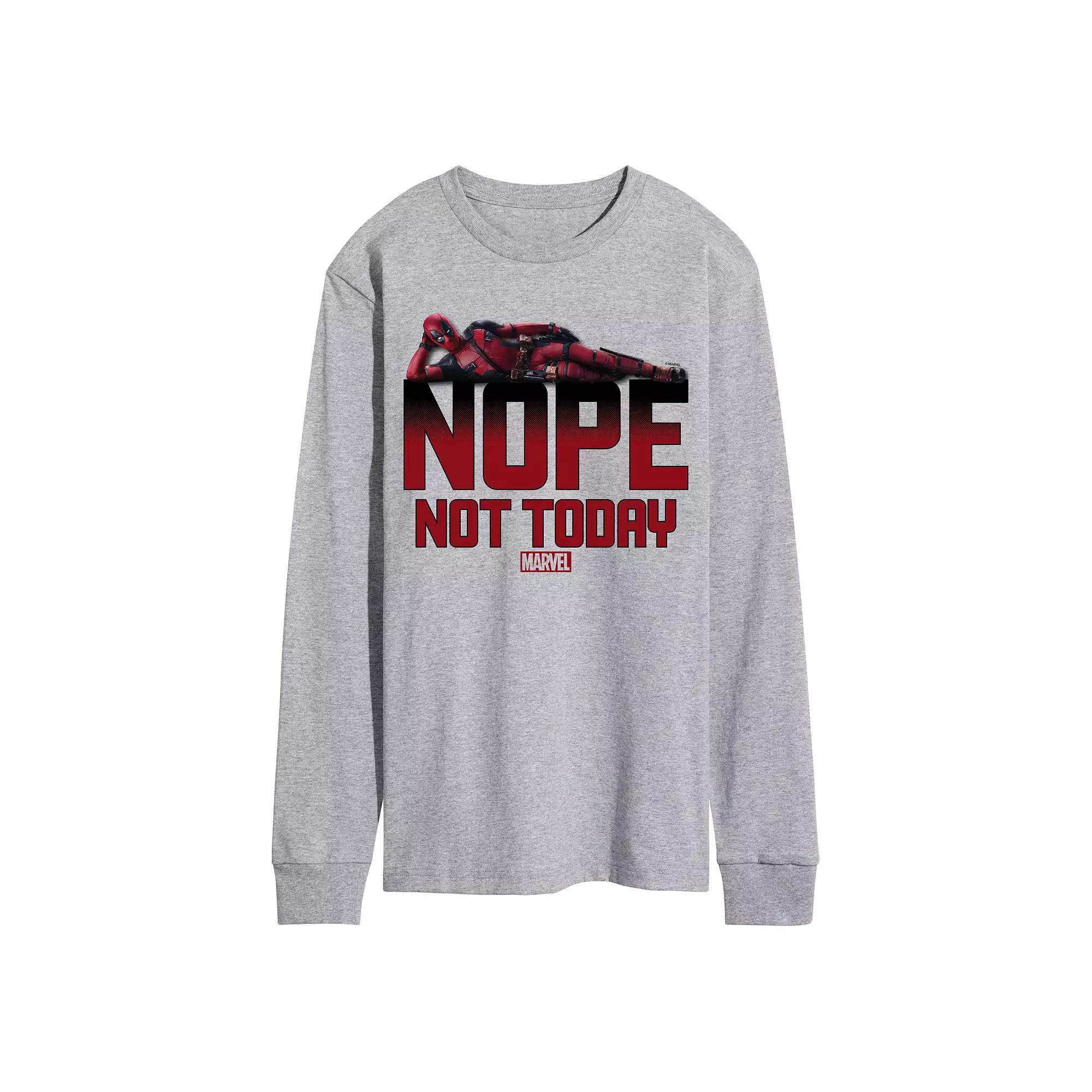 Men's Marvel Deadpool Nope Not Today Long Sleeve Graphic Tee,  Product Image