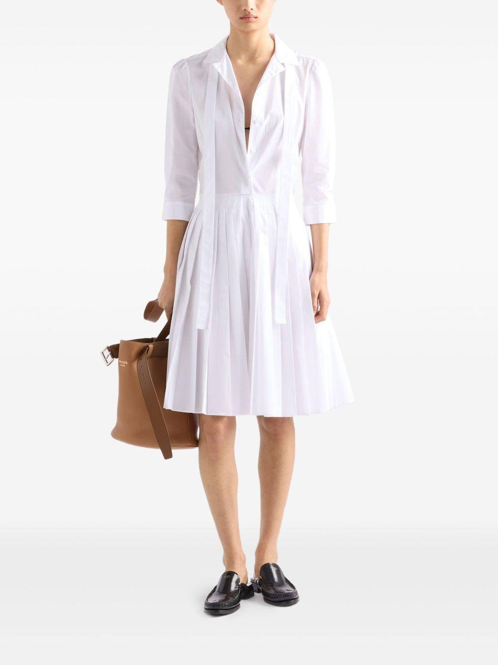 pleated poplin shirt dress Product Image