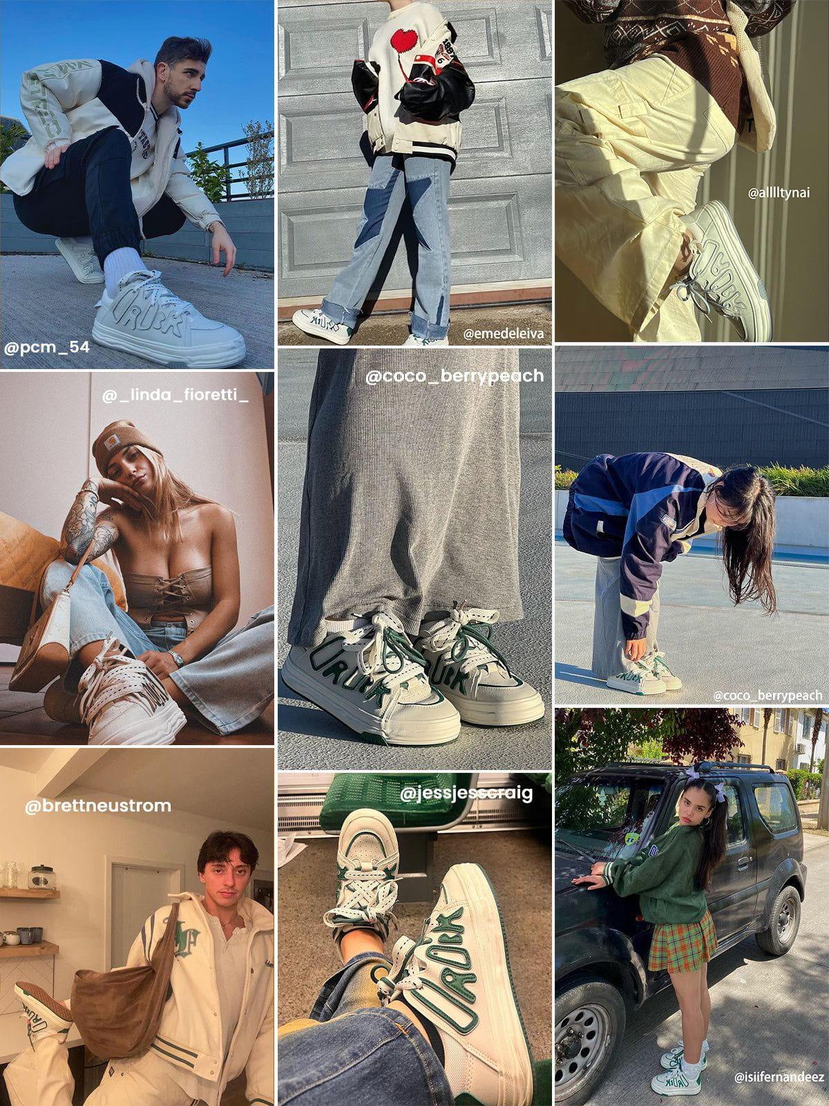 StarryClimb Double Lace Patchwork Skate Shoes Product Image