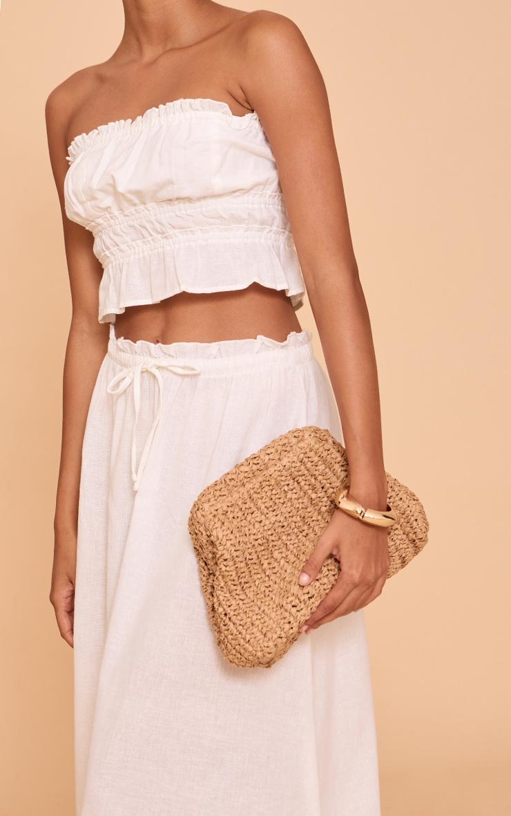Natural Slouchy Raffia Clutch Product Image
