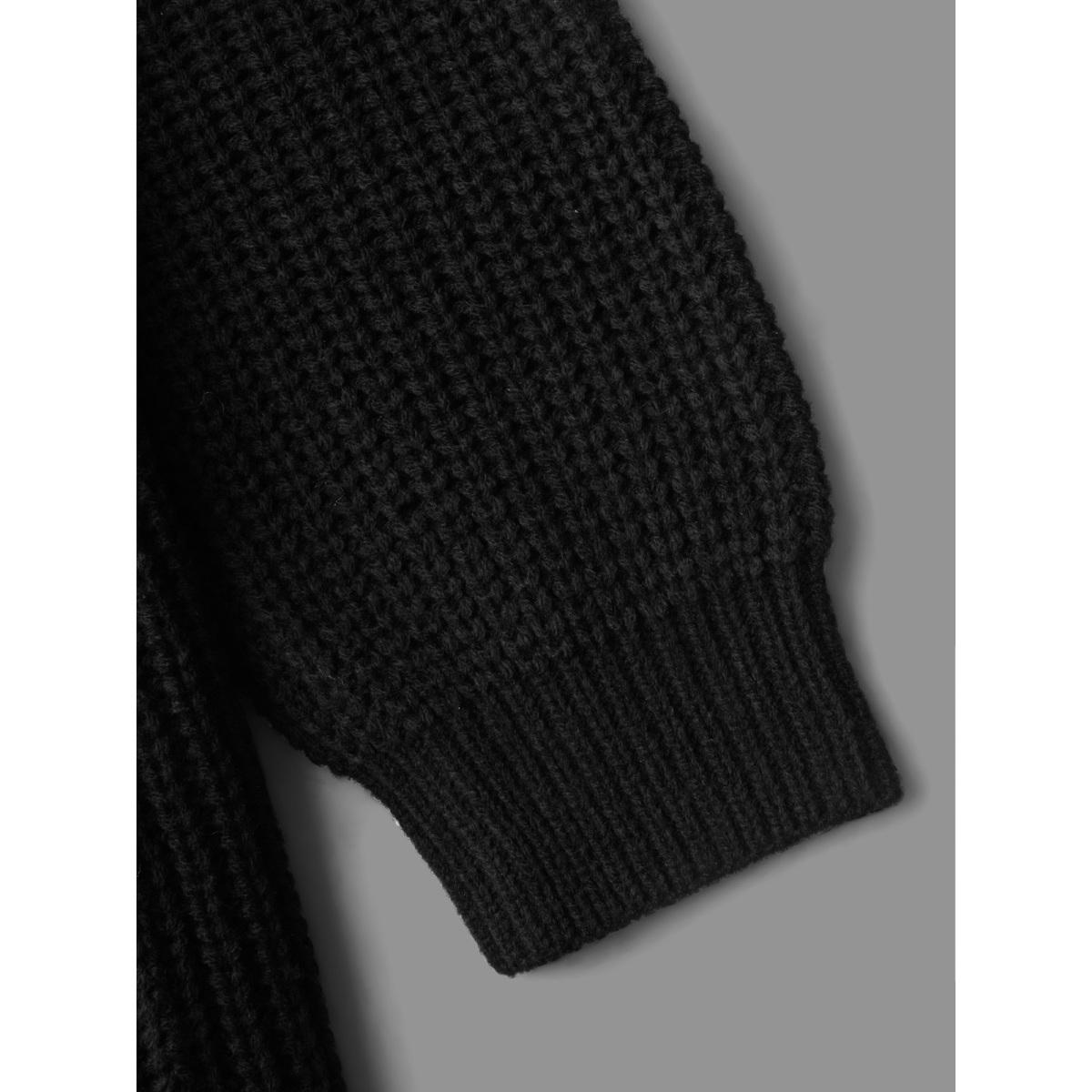 Plus Size Snowflakes Embroidered Open Cardigan Black Women Casual Loose Long Sleeve Everyday Cardigans BloomChic 12/L Product Image