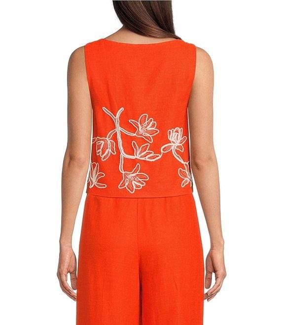 Alex Marie Hana Embroidered Square Neck Sleeveless Coordinating Blouse Product Image