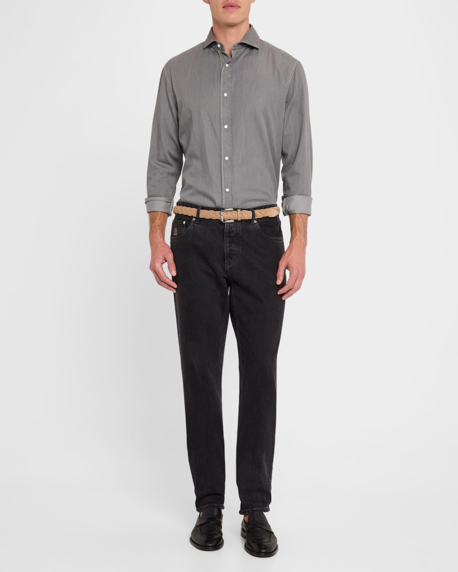 Men's Denim Snap-Front Sport Shirt Product Image