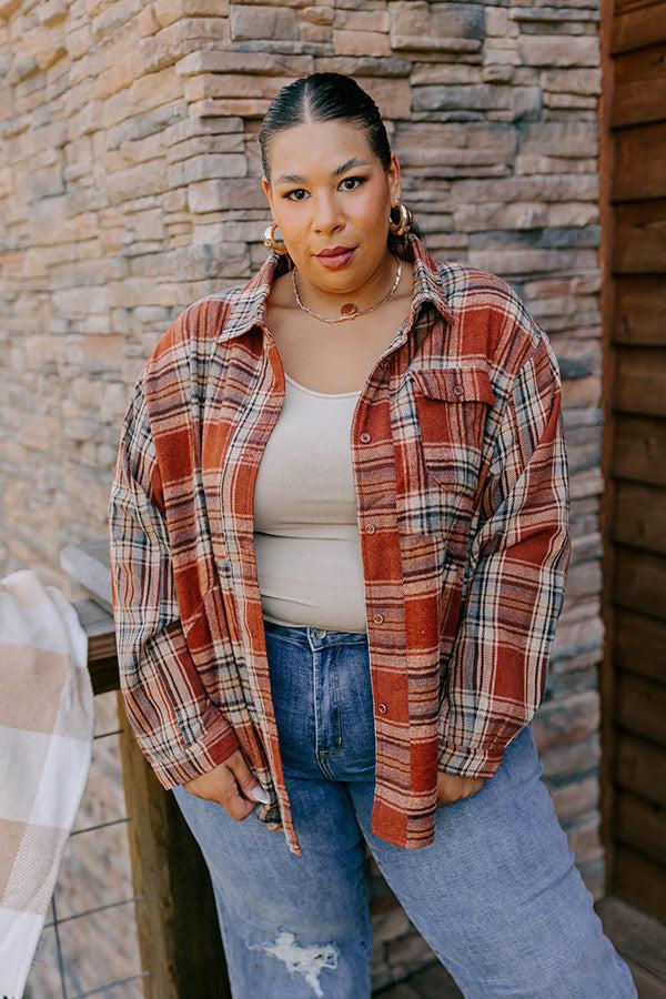 Pumpkin Spice Dreaming Plaid Jacket Curves Product Image