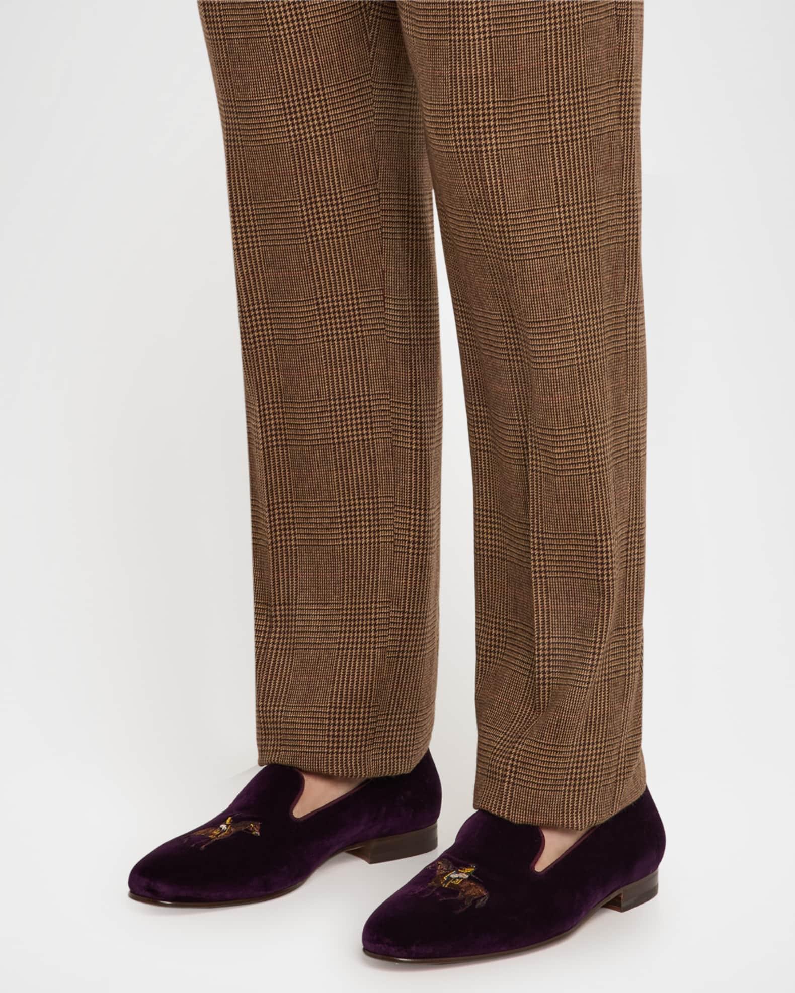 Men's Alonzo Embroidered Velvet Slippers Product Image