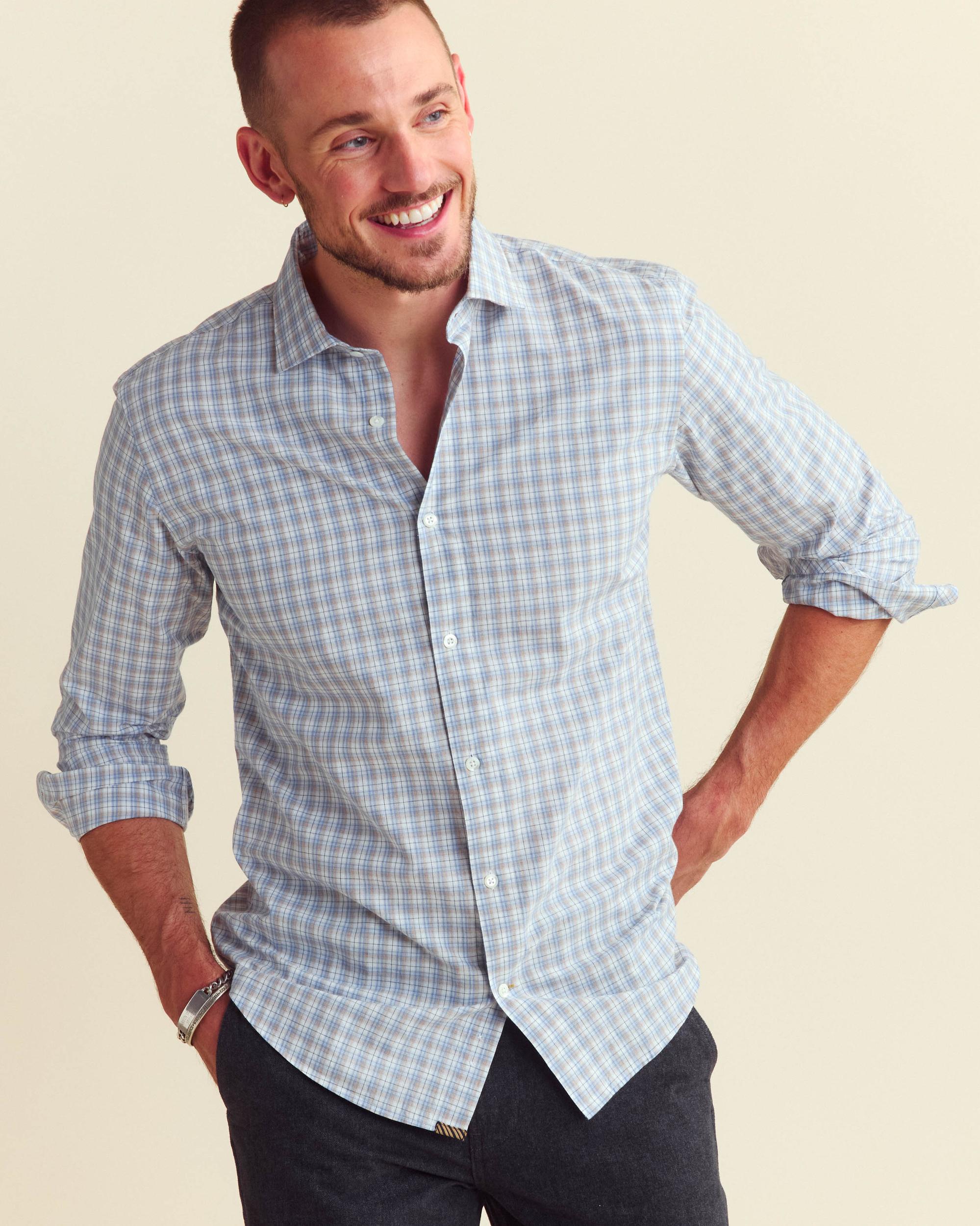 Windowpane Plaid Hutcheson Sport Shirt -  Product Image
