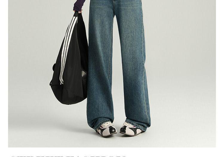 High Rise Washed Loose Fit Jeans Product Image
