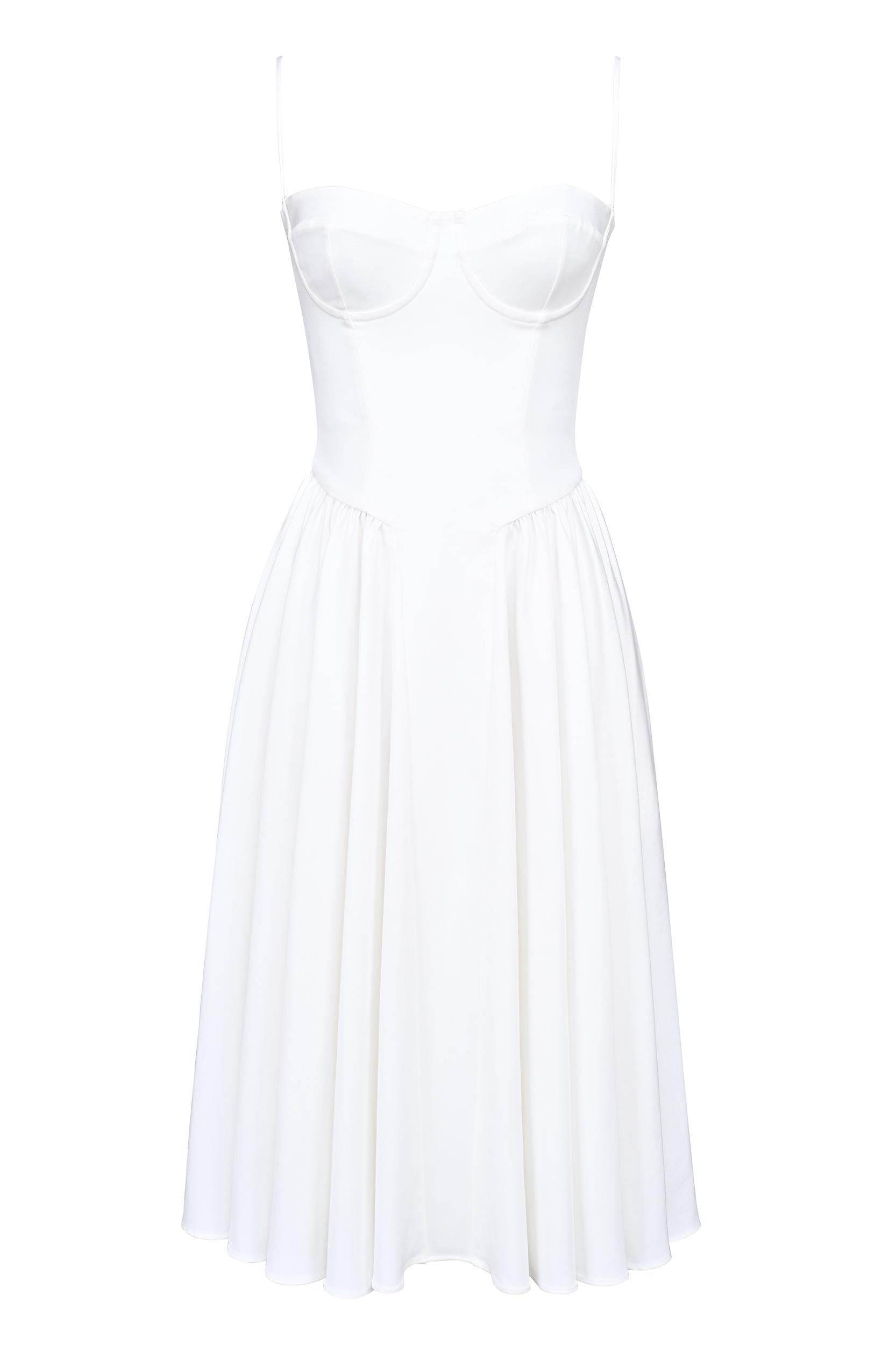 Samaria  white corset midi dress Product Image