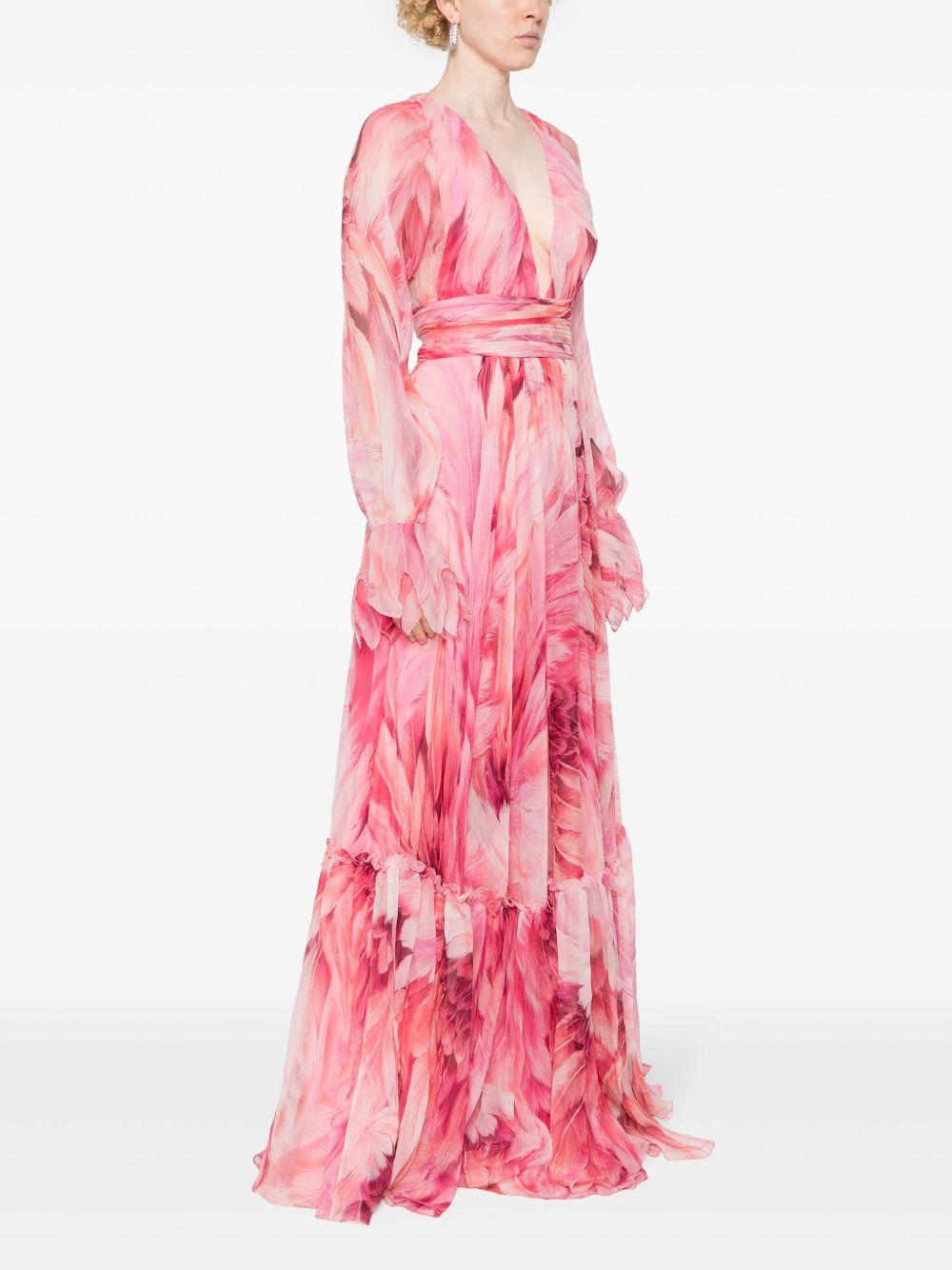 Plumage-print maxi dress Product Image