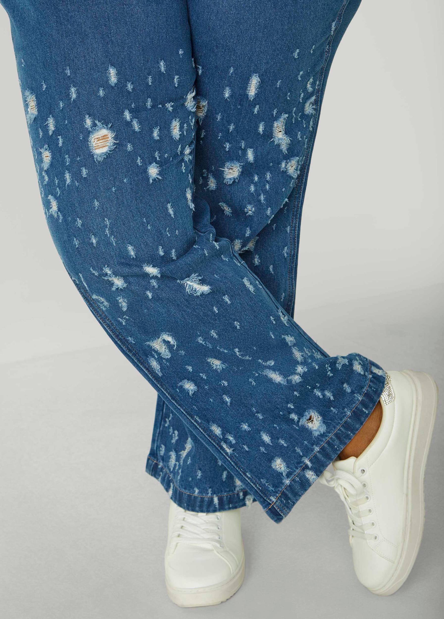 Distressed Denim Overalls Product Image