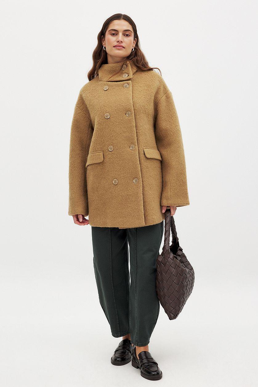 Fuzzy Wool Blend Coat Product Image