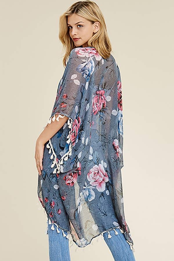 FLORAL TASSEL CARDIGAN Product Image