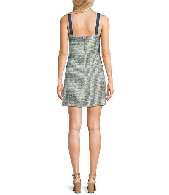 City Vibe Flat Strap Plaid Short Sheath Dress Product Image