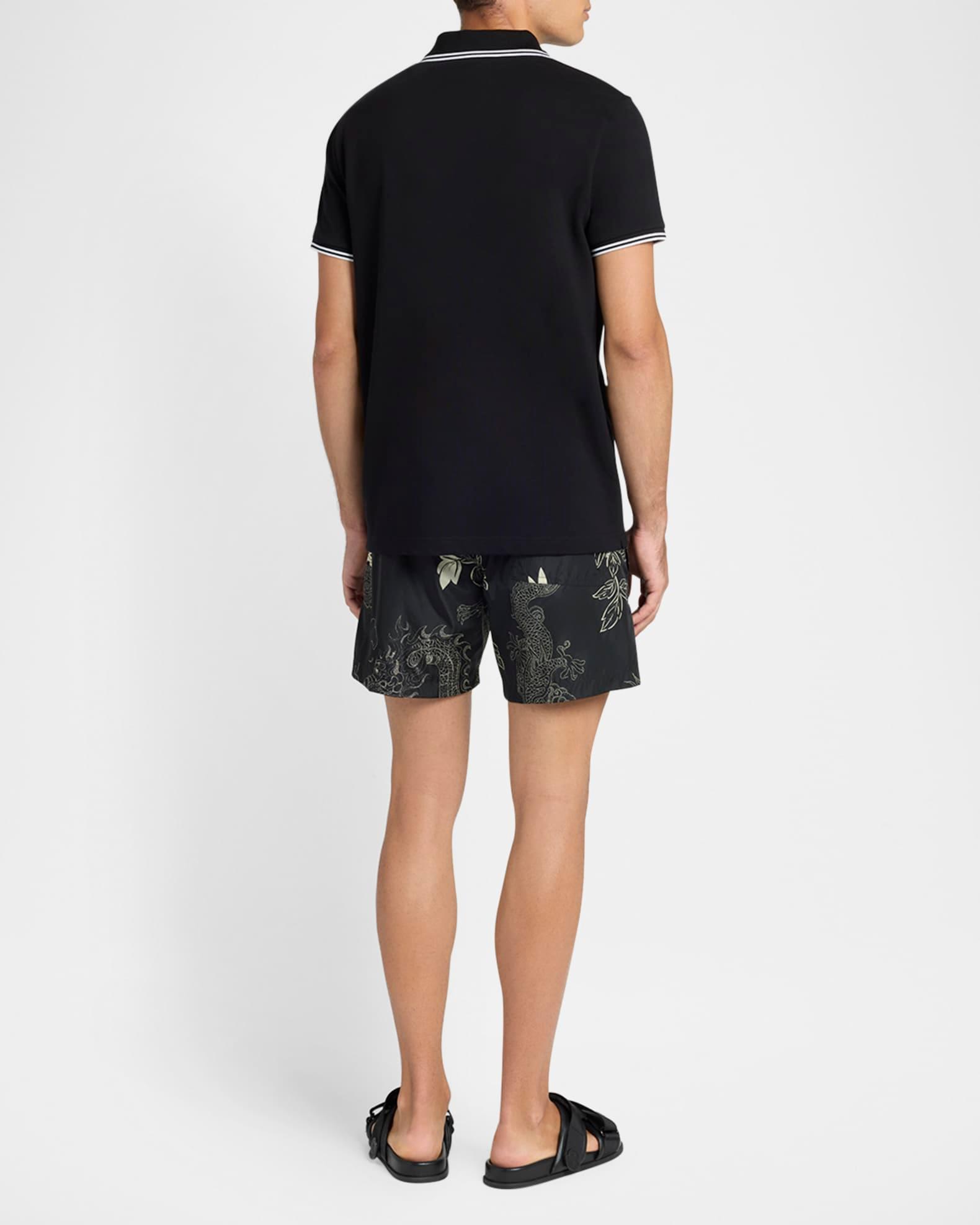 Men's Pique Polo Shirt with Stripe Collar Product Image