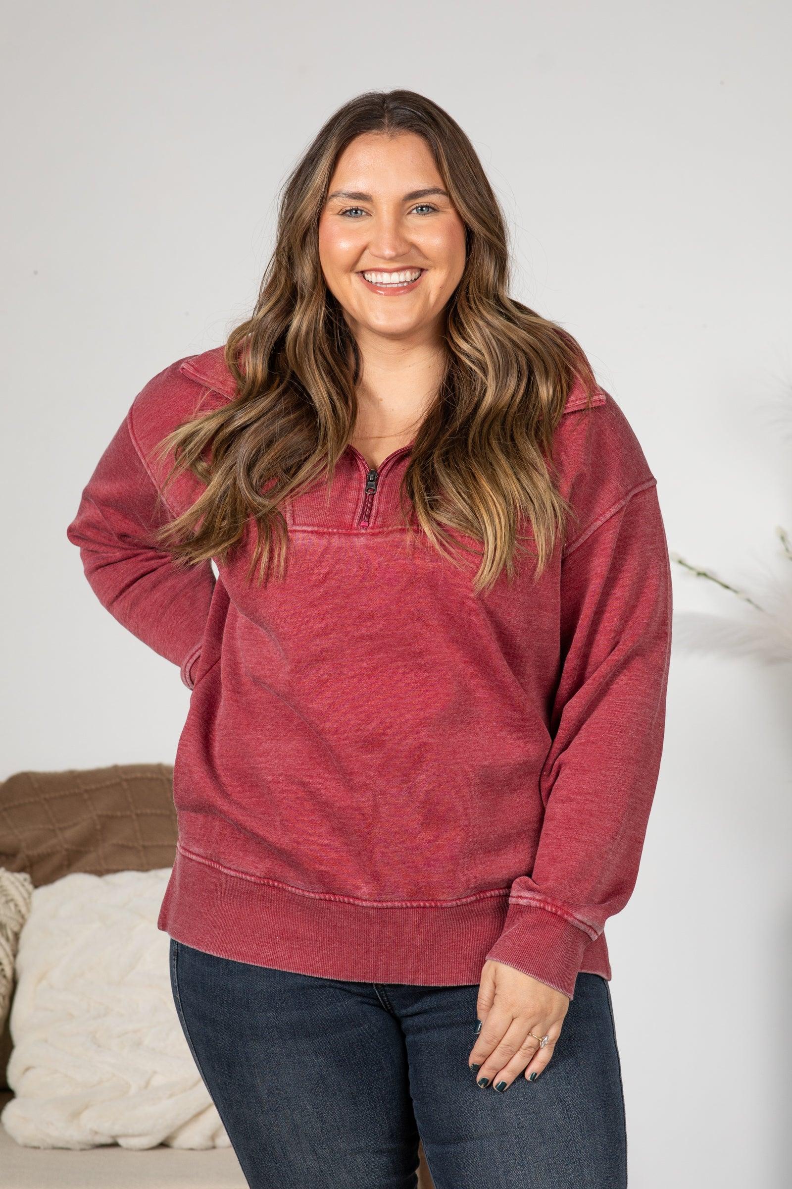 Cozy Campfire 1/4 Zip Pigment Dyed Pullover Product Image