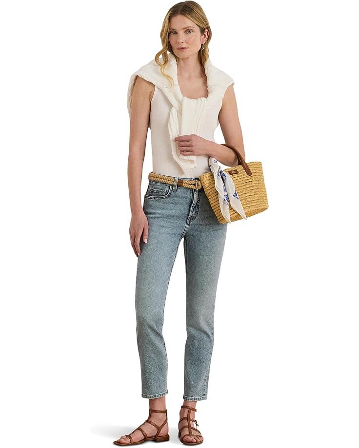 Mid-Rise Straight Ankle Jeans Product Image