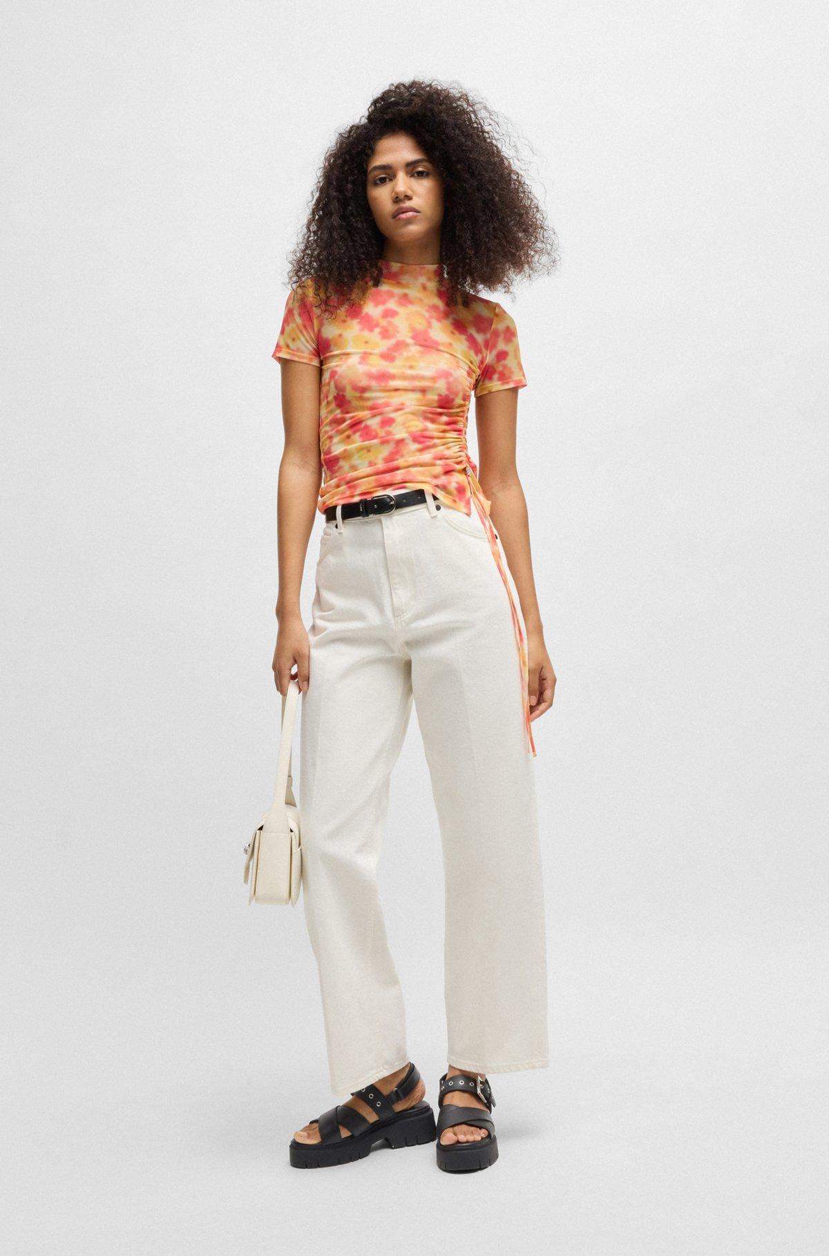 HUGO - Leather sandals with buckled strap and chunky sole - Black Product Image