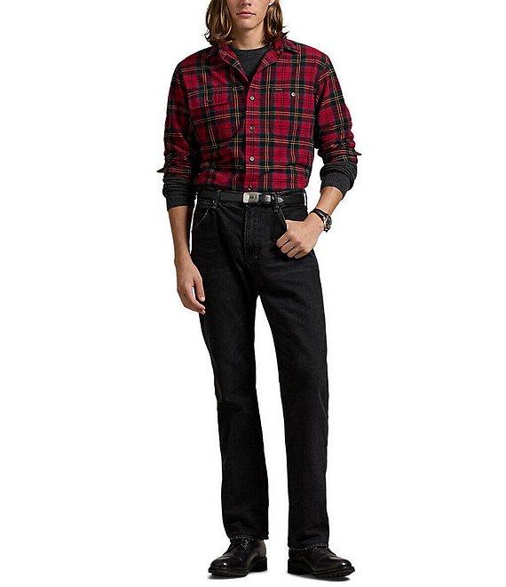 Polo Ralph Lauren Classic-Fit Plaid Brushed Oxford Long Sleeve Woven Shirt Product Image