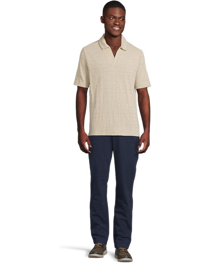 Men's Johnston & Murphy Basket Weave V-Neck Polo Product Image