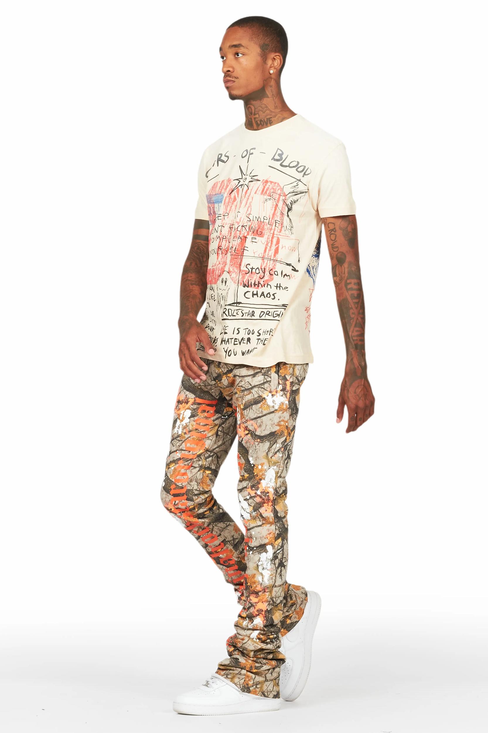 Adwin Painter Tree Camo Super Stacked Flare Pants Male Product Image