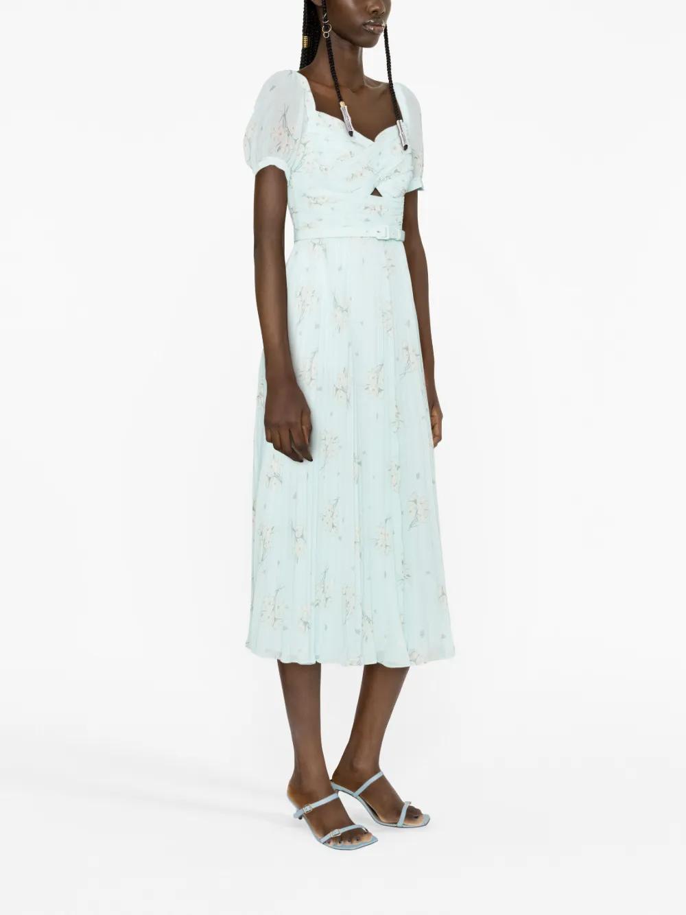 floral-print chiffon midi dress Product Image