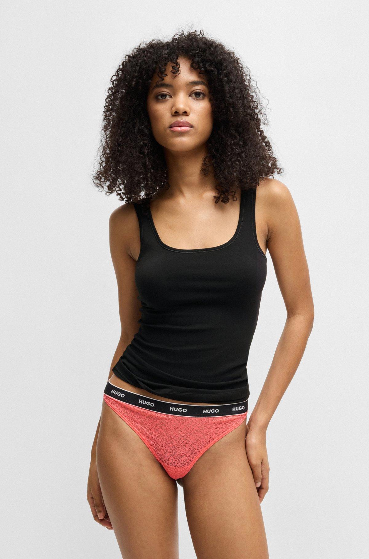 Three-pack of thongs in stretch lace Product Image