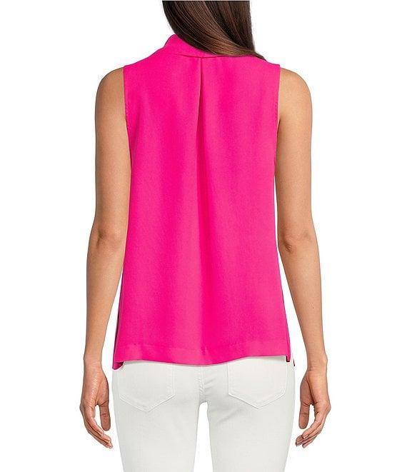 Vince Camuto Luxe Crepe de Chine Sleeveless Cowl Neck Tank Top Product Image