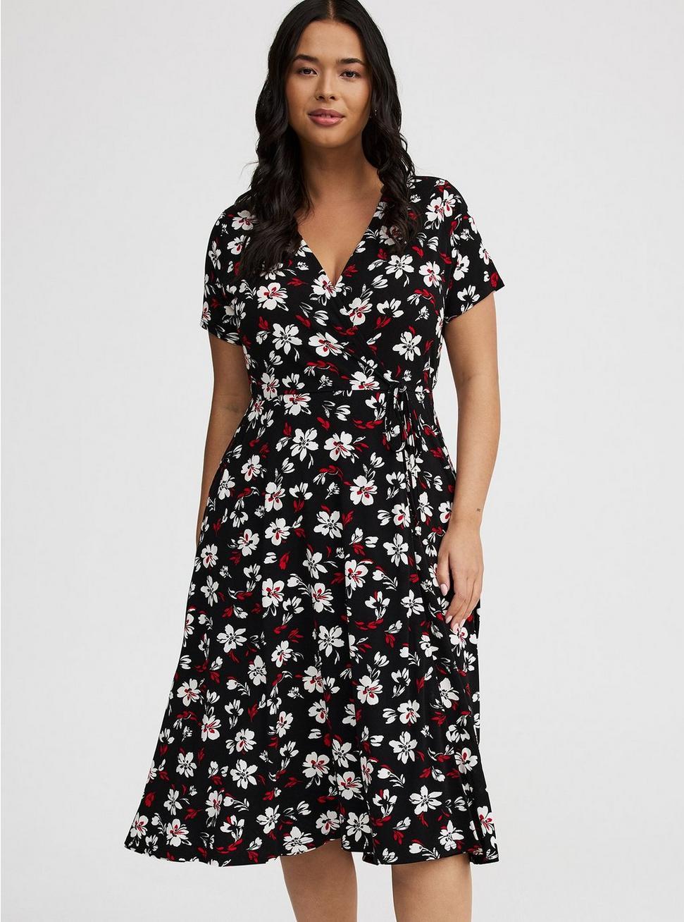 Midi Surplice Tie-Sleeve Dress Product Image