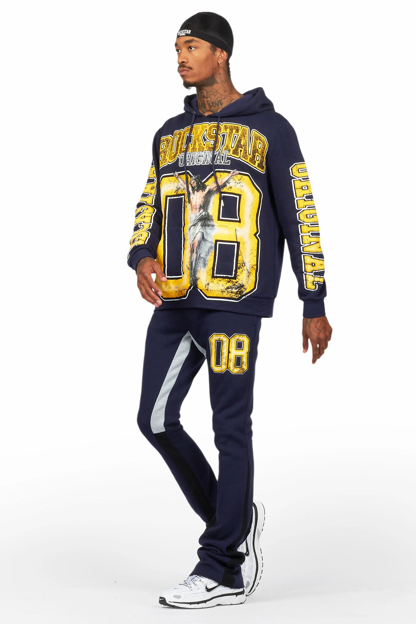 Fields Navy Stacked Flare Hoodie Track Set Male Product Image