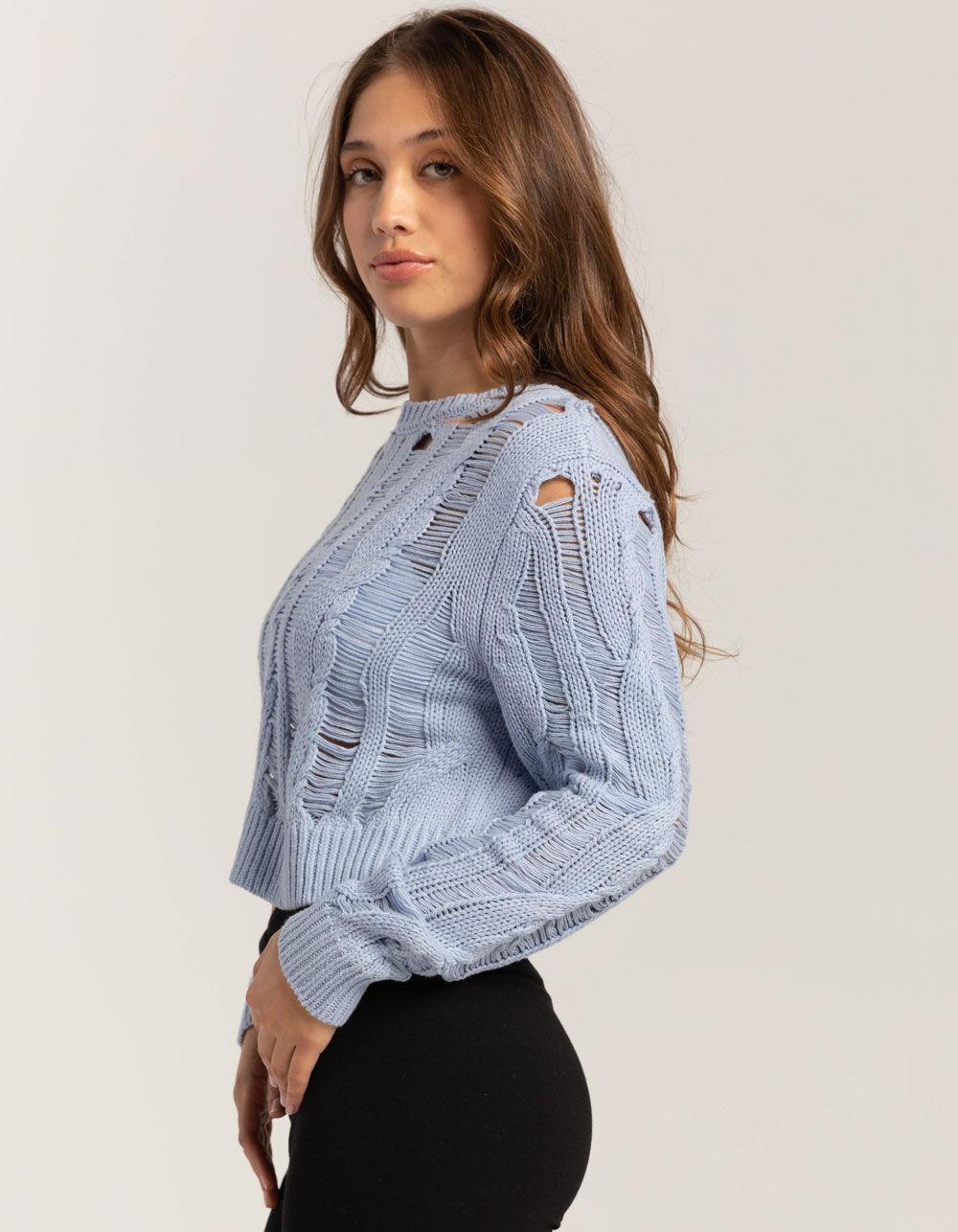 FULL TILT Drop Needle Womens Sweater - CREAM Product Image