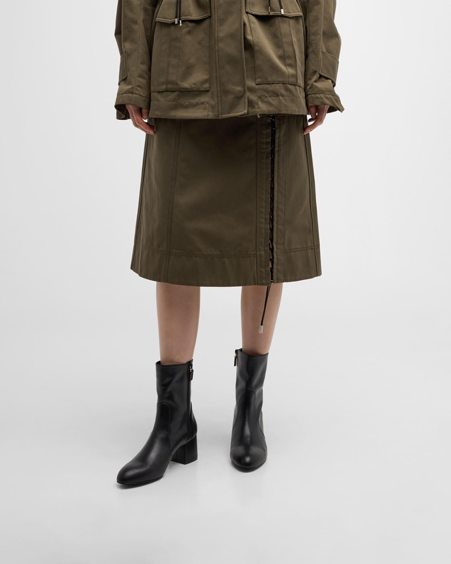 Flareblock Leather Zip Ankle Booties Product Image