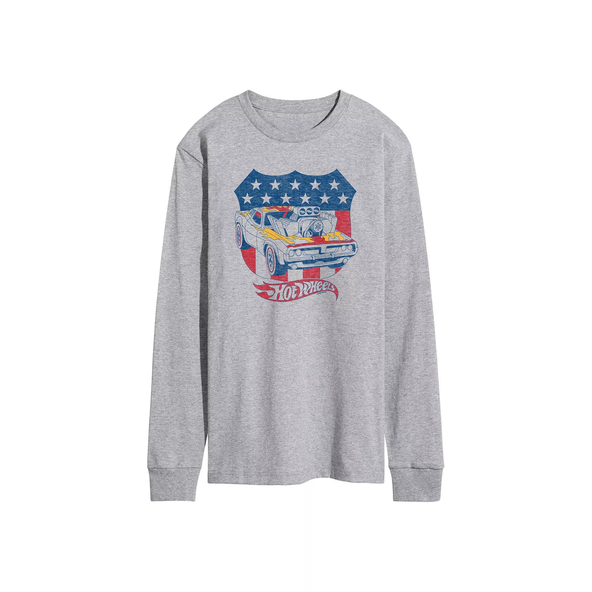Men's Hot Wheels Americana Crest Long Sleeve Graphic Tee,  Product Image